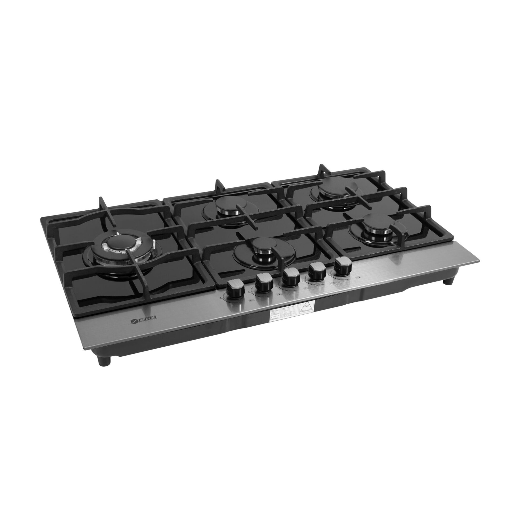 Zero 5 Burner Glass & Stainless Steel Top Gas Hob - Image 2