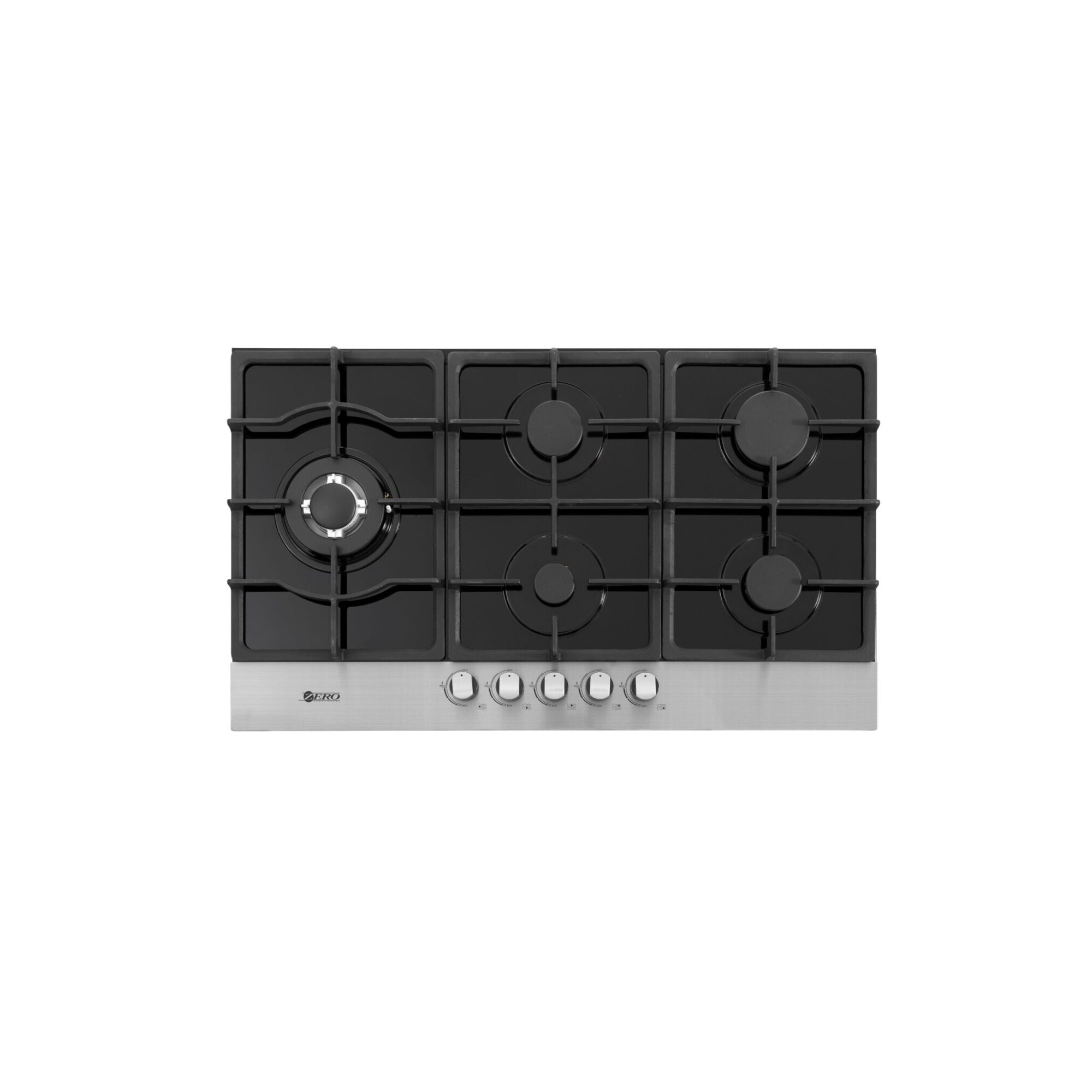 Zero 5 Burner Glass & Stainless Steel Top Gas Hob